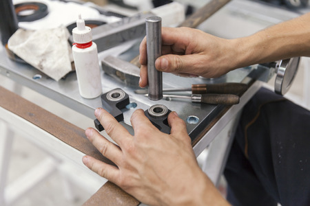 Ball bearing mounting on the deskの写真素材