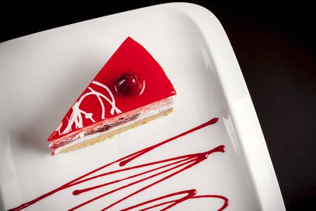 piece of cake on a white plate