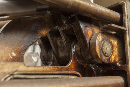 hydraulic pistons on the old machine for castingの写真素材