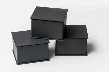 three black box on white background