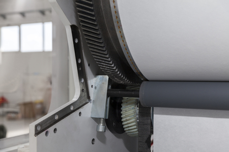 paper rolling machine, white paper on roll