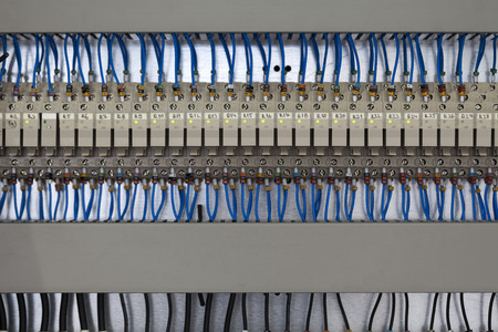 control panel, cable assemblies, close up