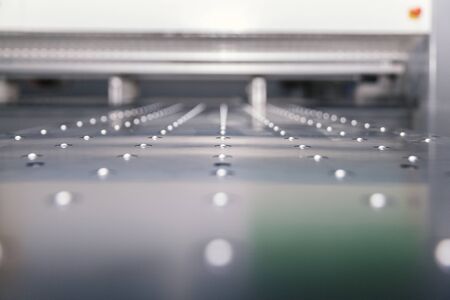 machines for cutting panel materials, close upの写真素材