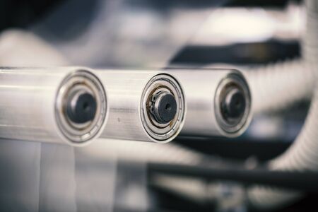 machine for packaging with cellophaneの写真素材
