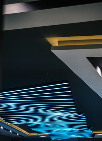 abstract led lighting scene in darkの写真素材