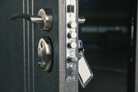 safety lock door, close upの写真素材