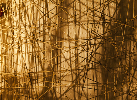 abstract web background made of rope, close upの写真素材