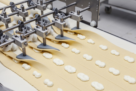 Industrial production of puff pastryの写真素材