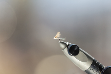 fly fishinig, fly tying hooks close upの写真素材