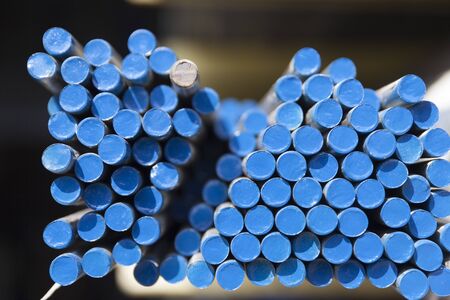 steel metal bars on pile, close upの写真素材