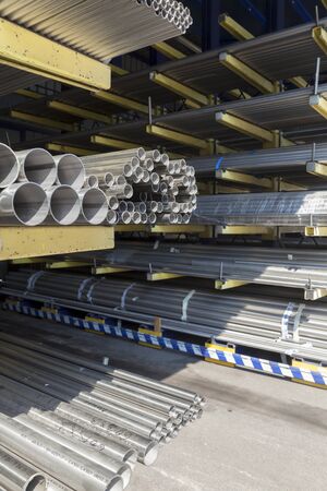 steel metal bars on pile, close up