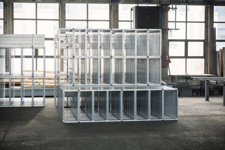 production of aluminium frame in factory