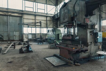 large hydraulic press for metal, very oldの写真素材
