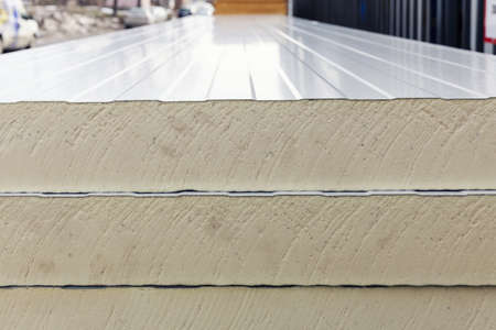insulation panels on piles, close upの写真素材
