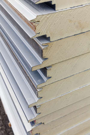 insulation panels on piles, close upの写真素材