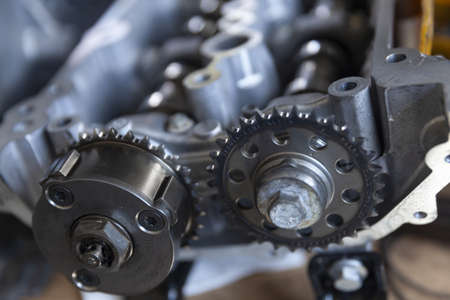 engine head with valves, redy for service, close upの写真素材