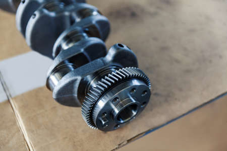 crankshaft engine part, close up, copy spaceの写真素材