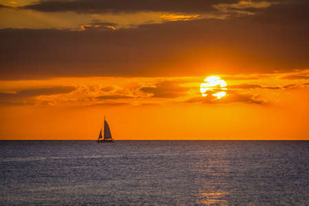 Sunset at Flamingo beach in Costa Ricaのeditorial素材