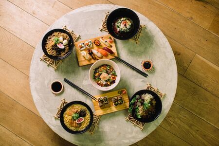 japanese food sushi ramen makiの写真素材