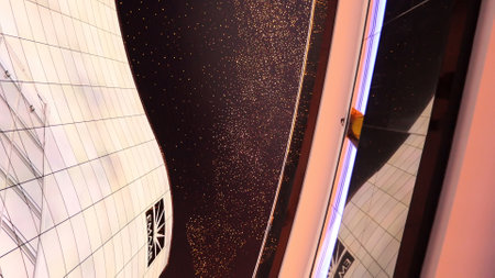 DUBAI, UNITED ARAB EMIRATES, UAE - NOVEMBER 20, 2017: Dubai Mall, imitation of the starry sky on the...