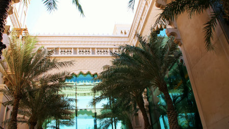 DUBAI, UNITED ARAB EMIRATES, UAE - NOVEMBER 20, 2017: View of luxury Hotel JUMEIRAH Al Qasr Madinat,...