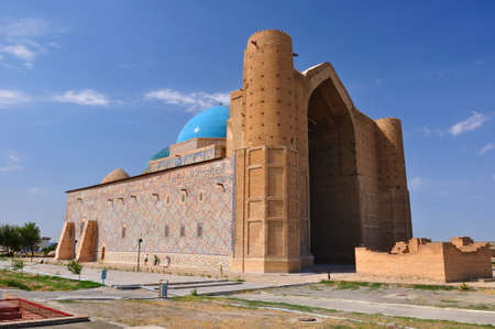 Mausoleum, mosque of Khoja Ahmed Yasavi in Turkestan, Kazakhstanの写真素材
