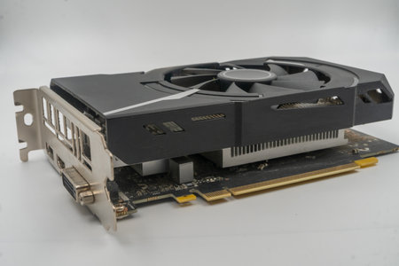 High-performance gpu - Graphics Card. Cooling fan, pcie interface, multi-display support, electronic...