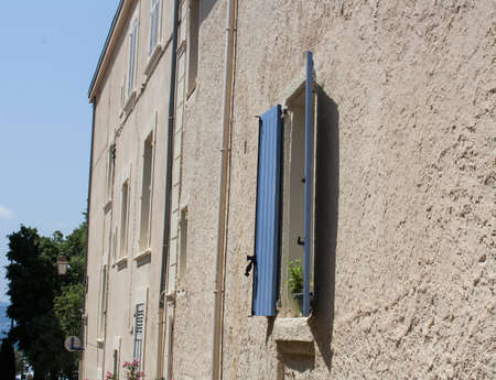 blue windows in the french rivieraの写真素材
