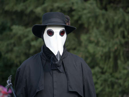 A Plague Doctor walkingの写真素材
