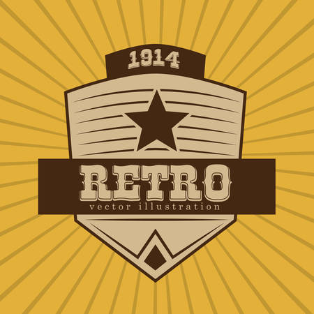 Retro design over yellow background, vector illustrationのイラスト素材