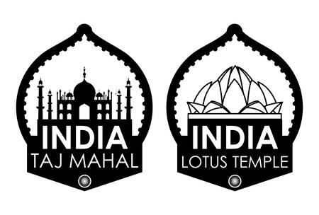 India design over white background, vector illustrationのイラスト素材