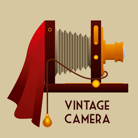 Camera design over beige background, illustrationのイラスト素材