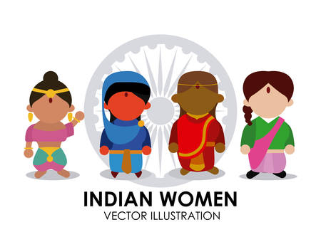 India design over white background, illustrationのイラスト素材