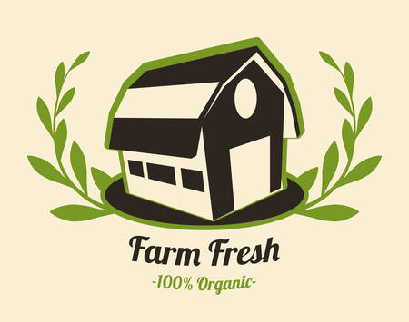 Farm design over beige background, illustrationのイラスト素材