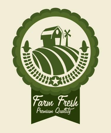 Farm design over beige background, illustrationのイラスト素材