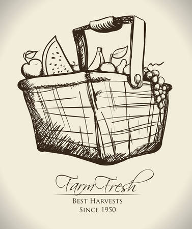 Farm design over beige background, illustrationのイラスト素材