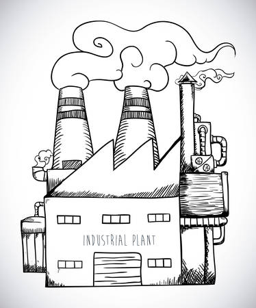 Industry design over white background, illustrationのイラスト素材