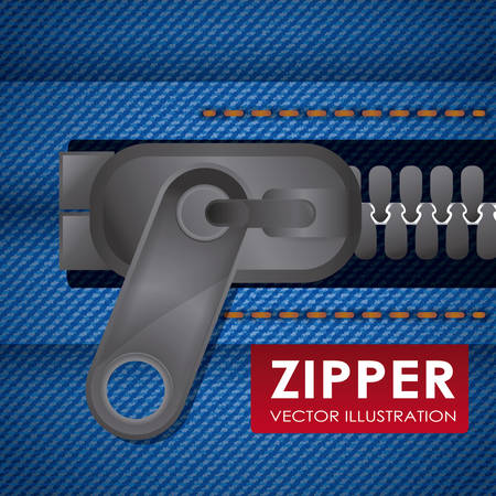 Zipper design over blue jean background, illustrationのイラスト素材