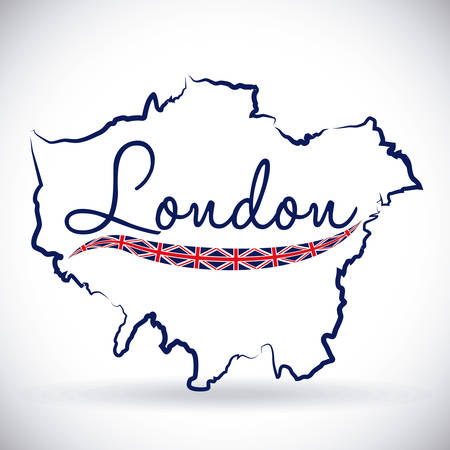 London design over gray background, illustrationのイラスト素材