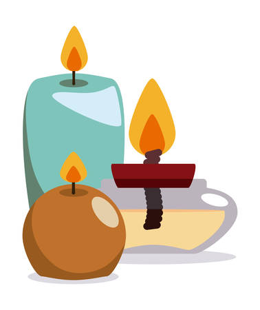 Candle design over white background, illustrationのイラスト素材