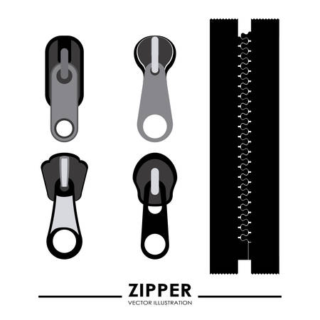 Zipper design over white background, illustrationのイラスト素材