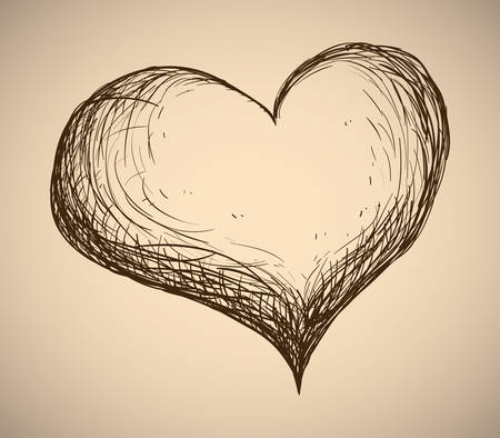 Heart design over beige background, vector illustrationのイラスト素材