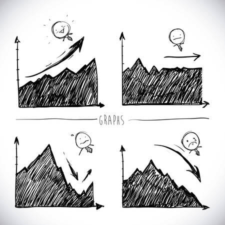 drawn infographics over white background vector illustrationのイラスト素材