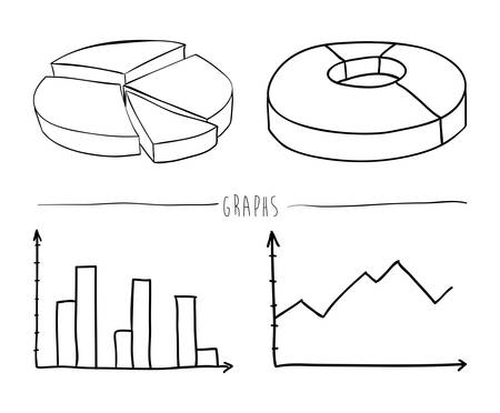 drawn infographics over white background vector illustrationのイラスト素材