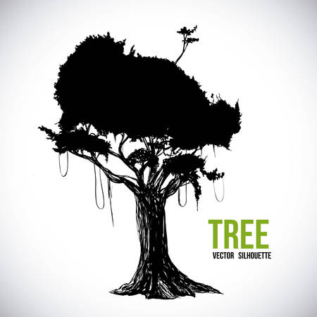 tree design over gray background vector illustrationのイラスト素材