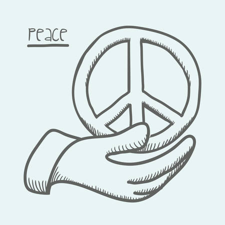 peace design over blue background vector illustrationのイラスト素材