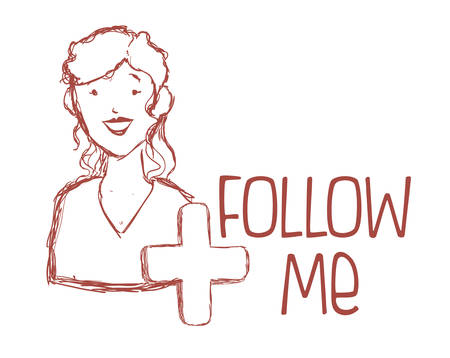 follow me graphic design , vector illustrationのイラスト素材