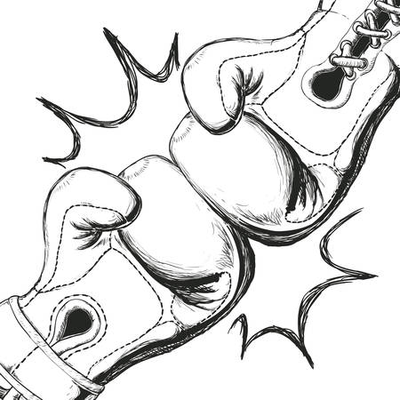 boxing label design, vector illustration eps10 graphicのイラスト素材