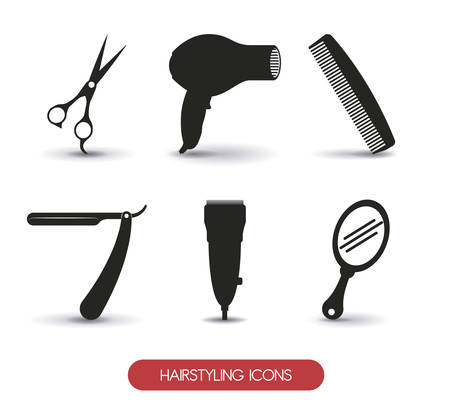 hairdressing icon design, vector illustration eps10 graphicのイラスト素材
