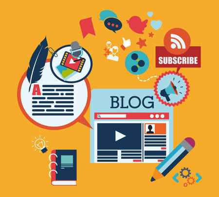 blog concept designのイラスト素材